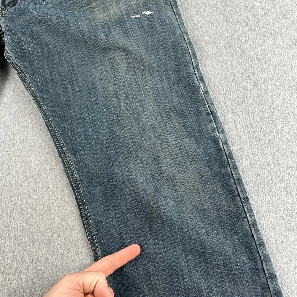 Levi's 514 Jeans Mens W36 L30 Blue Slim Straight Denim Pant Whisker Flap Pockets